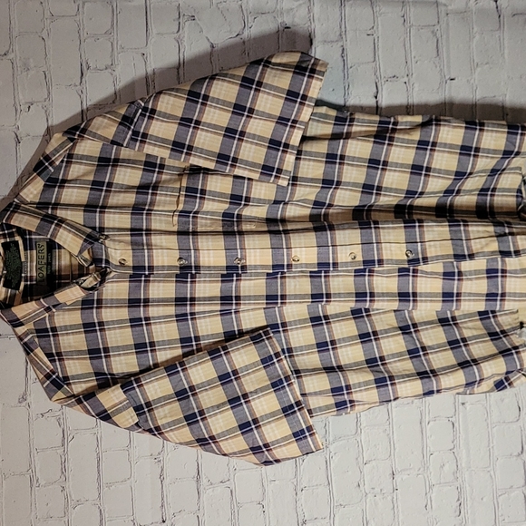 Reed James Other - Men's LOAFERS Size XL blue tan plaid Shirt button down wrinkle resistant
